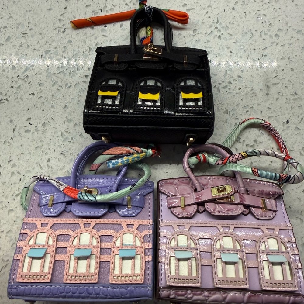Bundle of 3, Brand New Mini Designer Inspired Bags with Adorable House Design